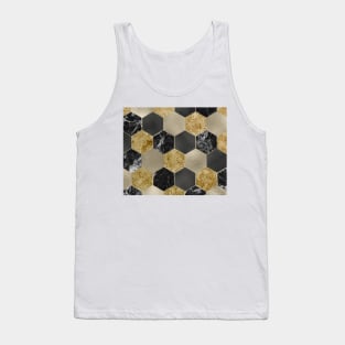 Black Gatsby carat and marble hexagons Tank Top
